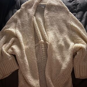 New York & Company Cream Knit Cardigan
